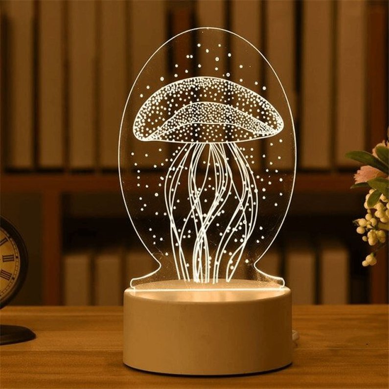 Luminária 3D de Acrílico com Figuras