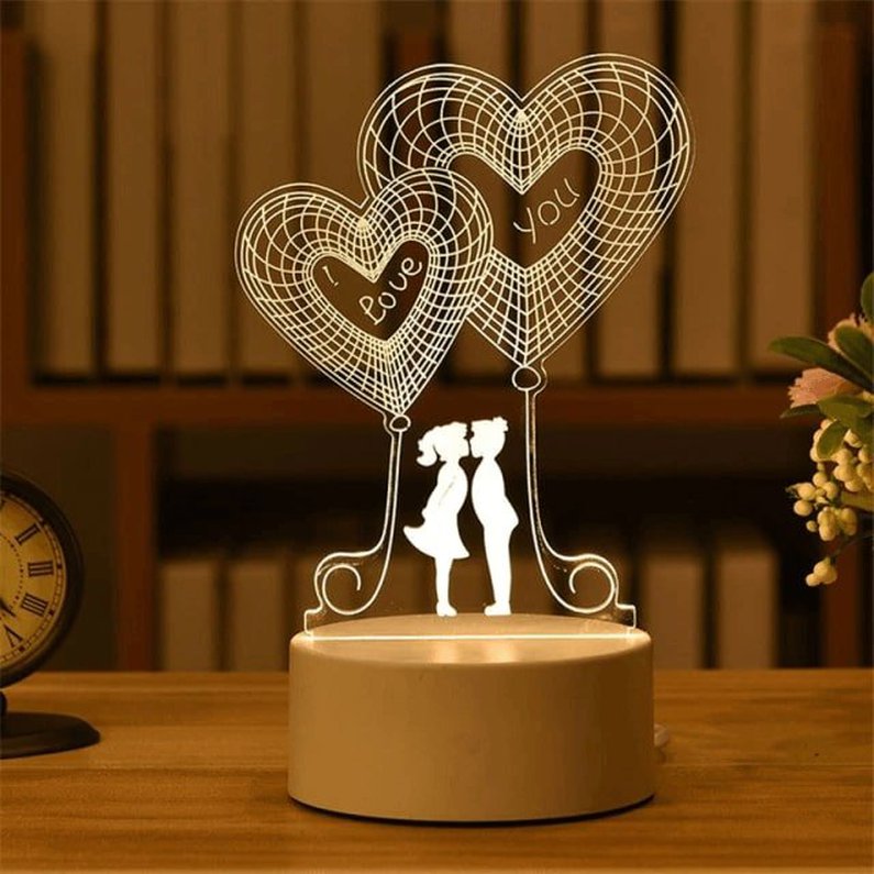 Luminária 3D de Acrílico com Figuras