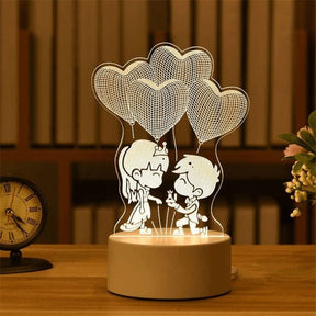 Luminária 3D de Acrílico com Figuras