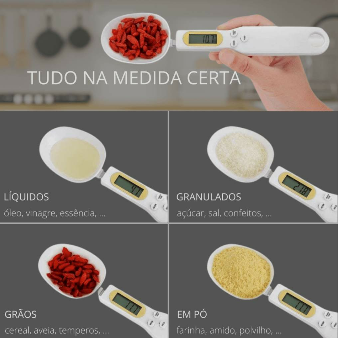 Colher De Medida Portátil Com Balança Digital Para Alimentos