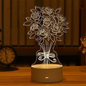 Luminária 3D de Acrílico com Figuras