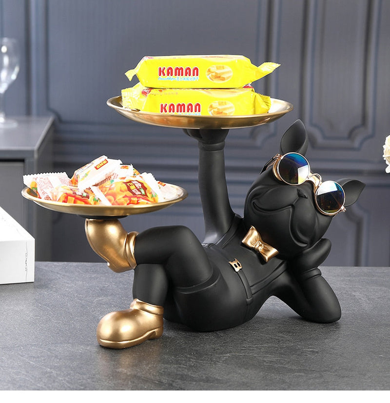 Estátua Decorativa Bulldog para Decoração de Ambientes
