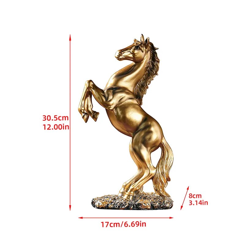 Escultura Decorativa Cavalo - Dourado