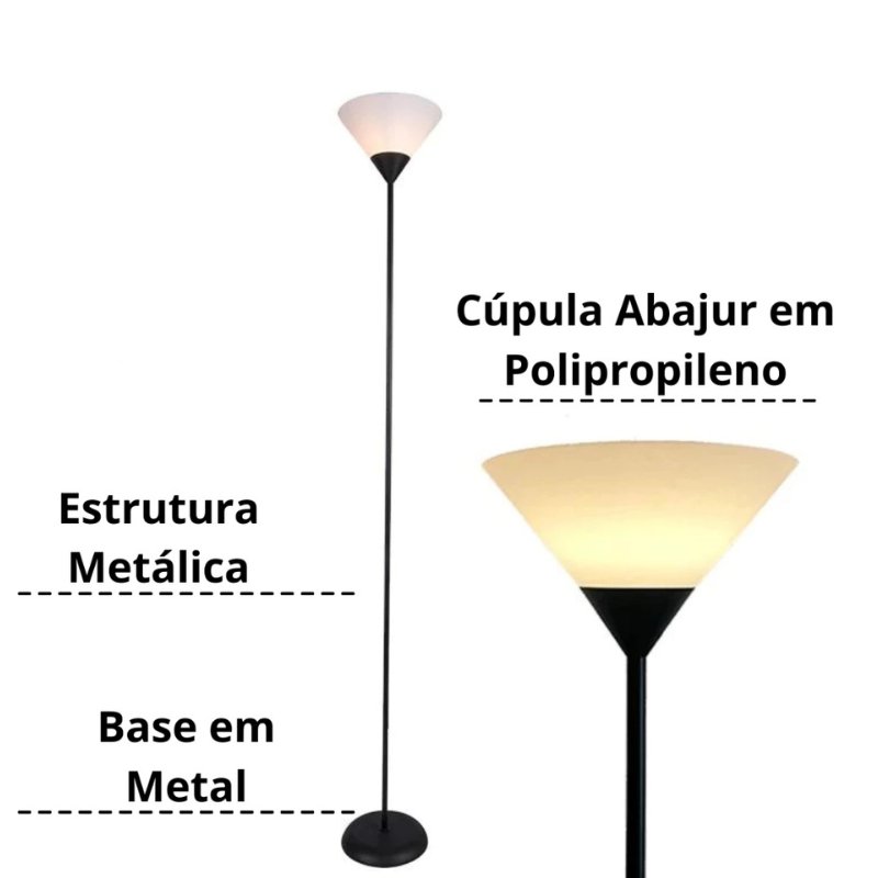 Luminária de Chão Nórdico Luxo 1,70M