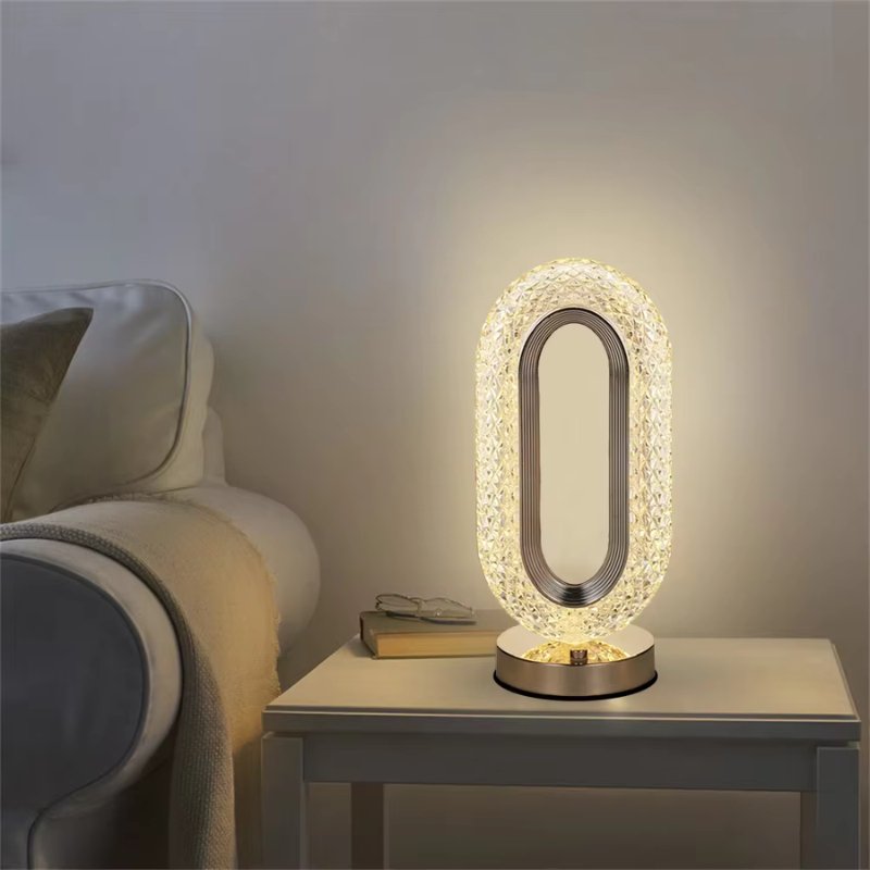 Luminária de Mesa Cristale Oval Luxuosa