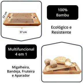 Migalheira Tabua de Corta Pães em Bambu